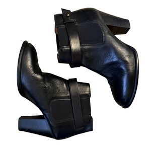 Madewell Ankle Boots Women 7 Black Leather Block Heel Lonny Booties 07952